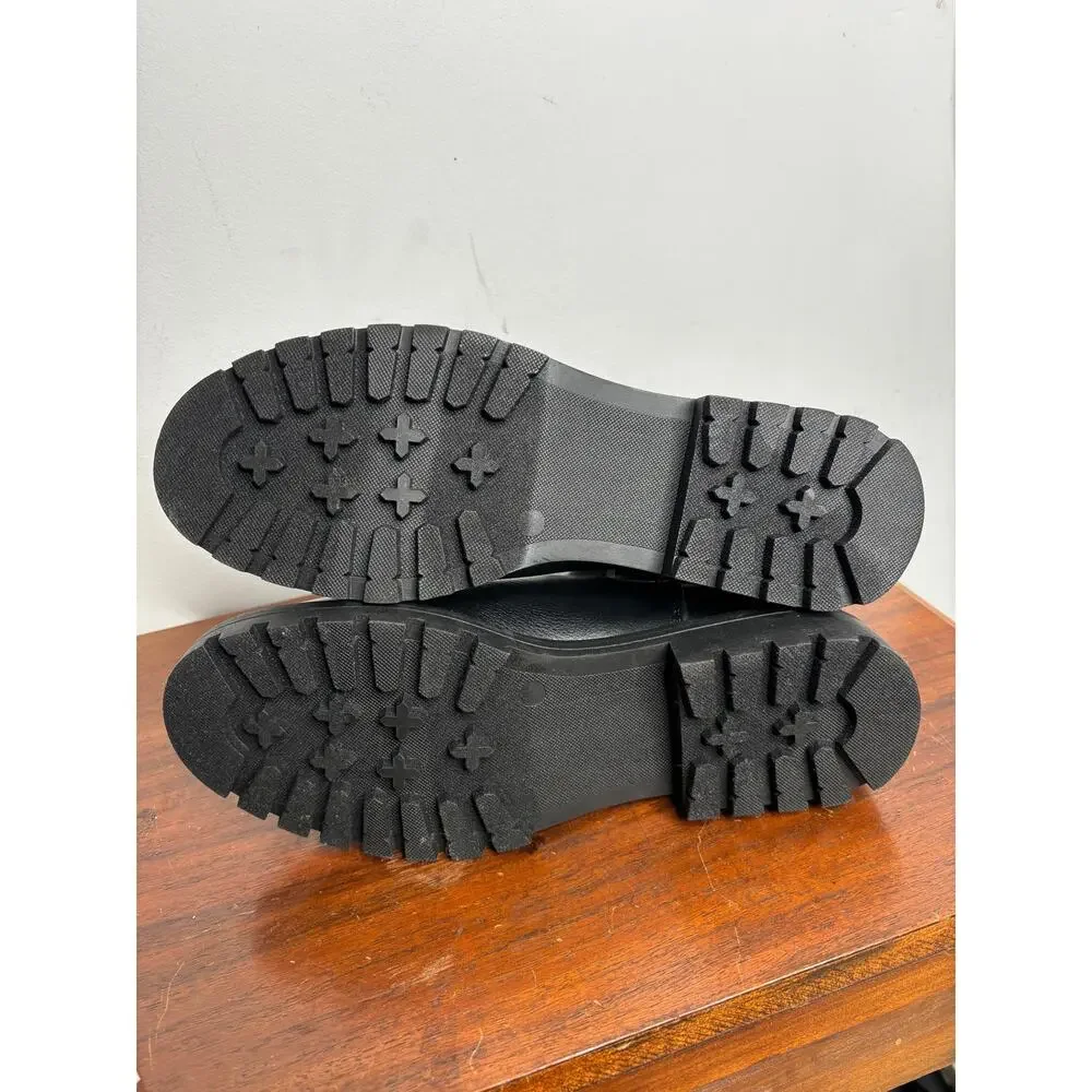 Loft Lug Sole Western Chelsea Ankle Booties Black Casual Grunge Platform Sz 8.5